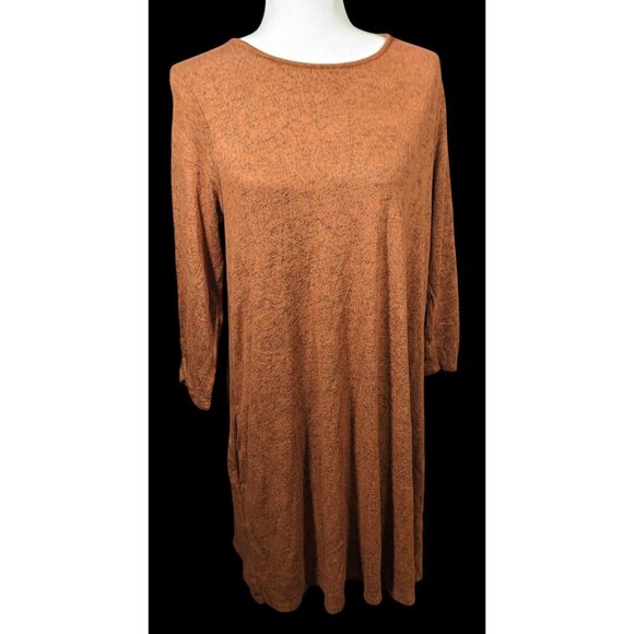 AGB Brown With Black Speckles Sweater Dress With Pockets - Picture 1 of 7